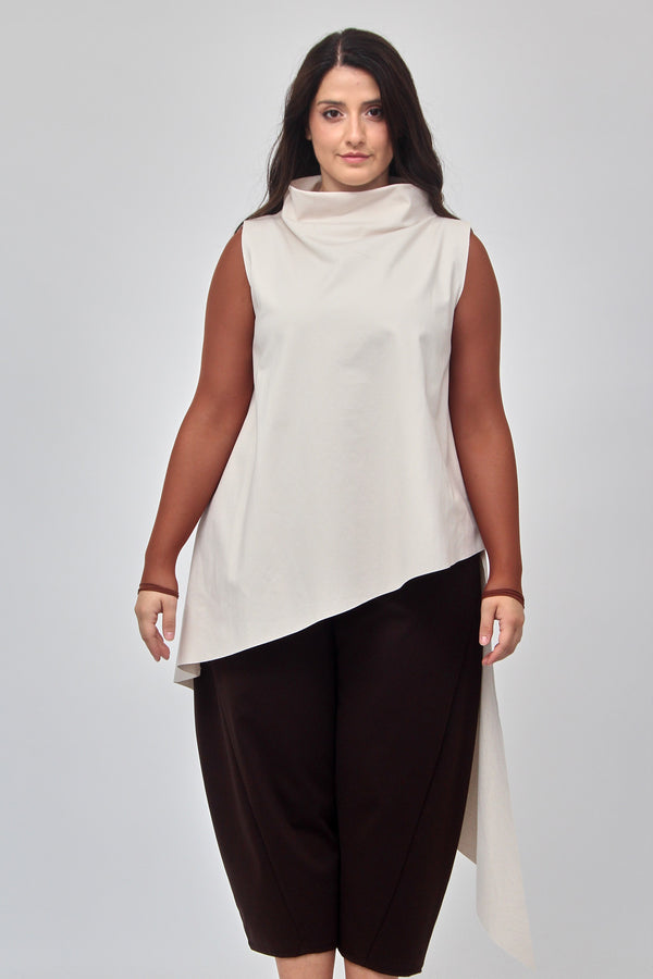Gilet anello asimmetrico - Gesso