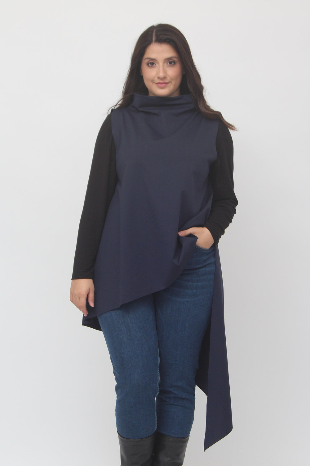 Gilet anello asimmetrico - Blu