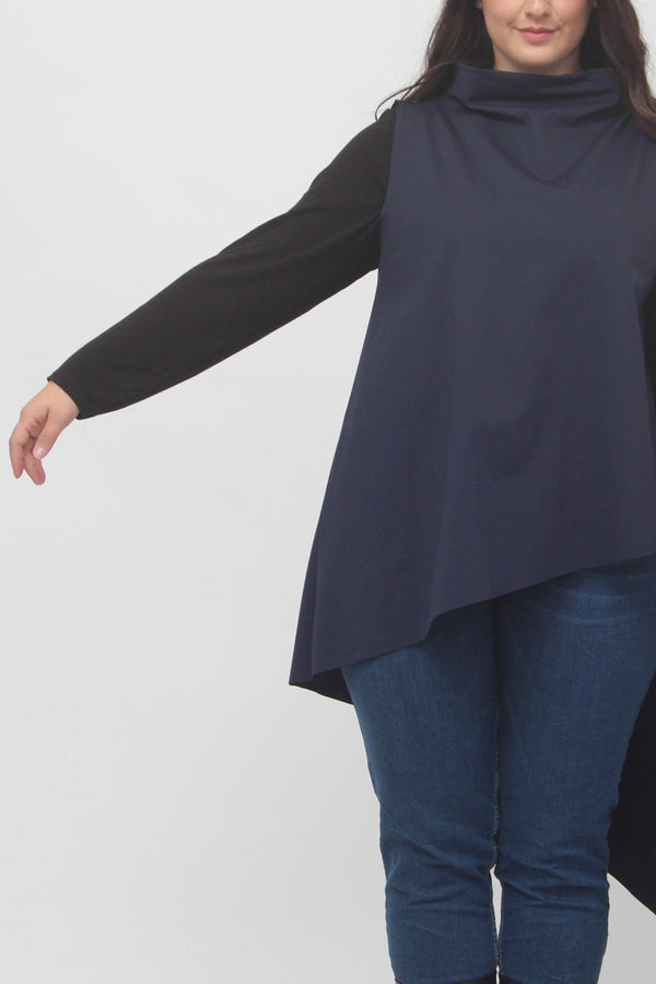 Gilet anello asimmetrico - Blu
