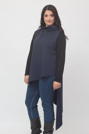 Gilet anello asimmetrico - Blu