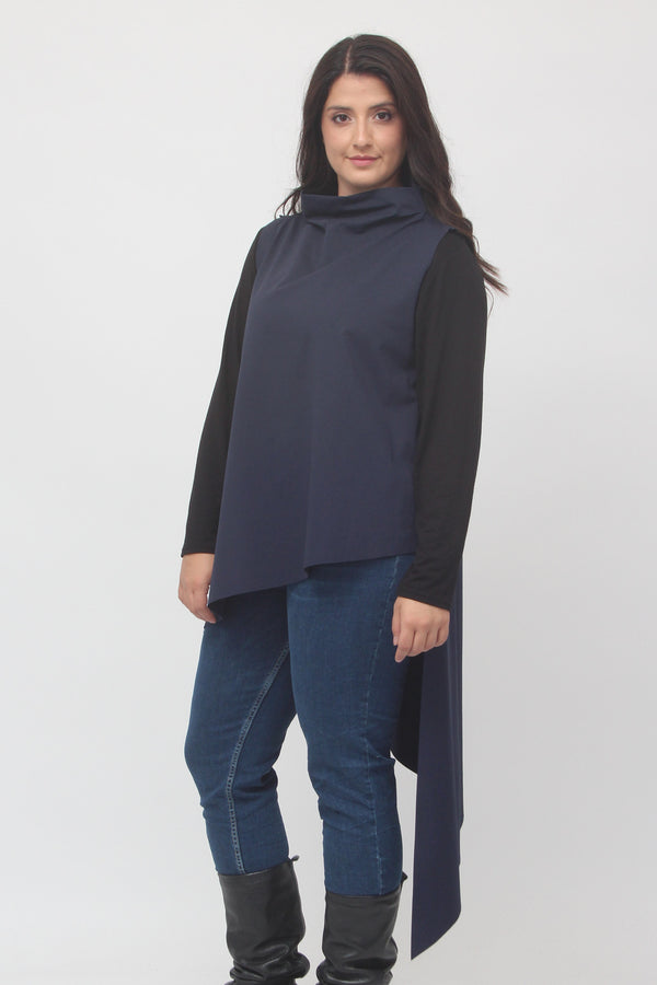 Gilet anello asimmetrico - Blu