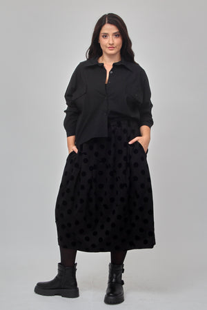 Camicia crop bengalina - Nero
