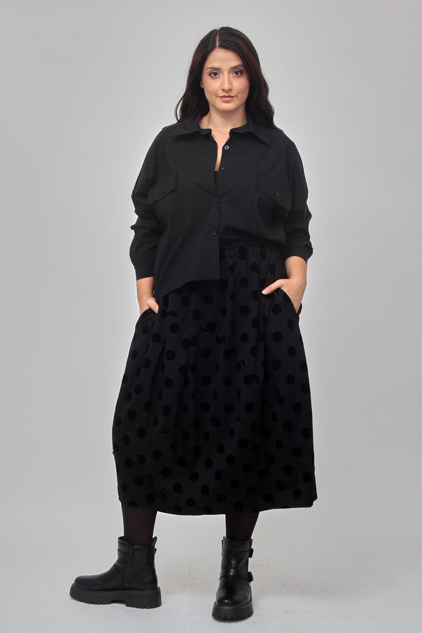 Camicia crop bengalina - Nero