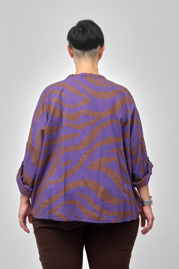 Camicia zebrata rouches - Viola
