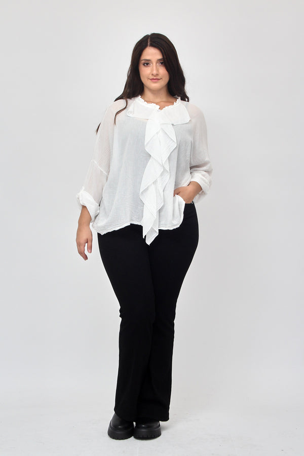 Camicia rouches - Bianco