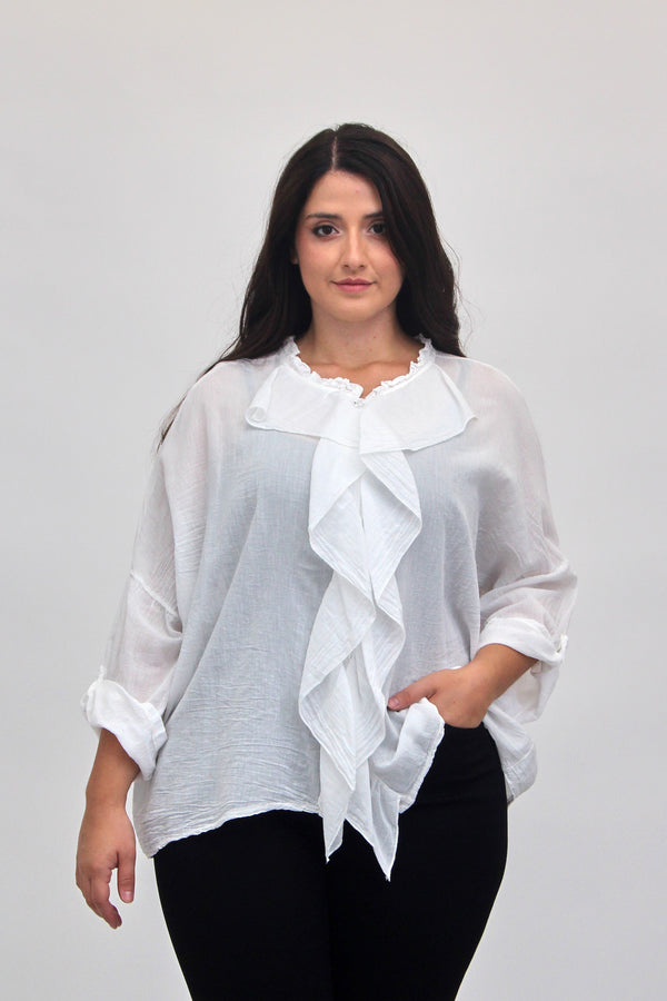 Camicia rouches - Bianco