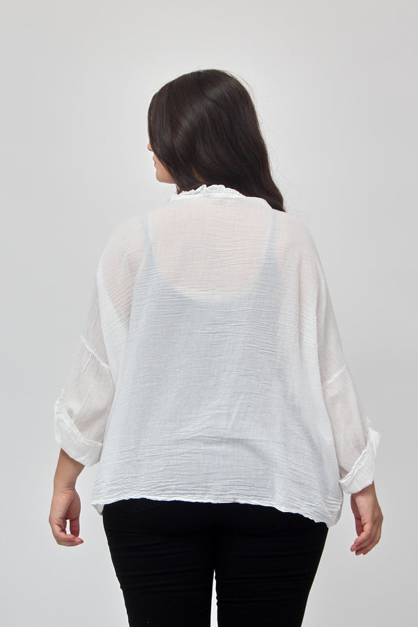 Camicia rouches - Bianco