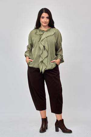 Camicia rouches - Verde militare