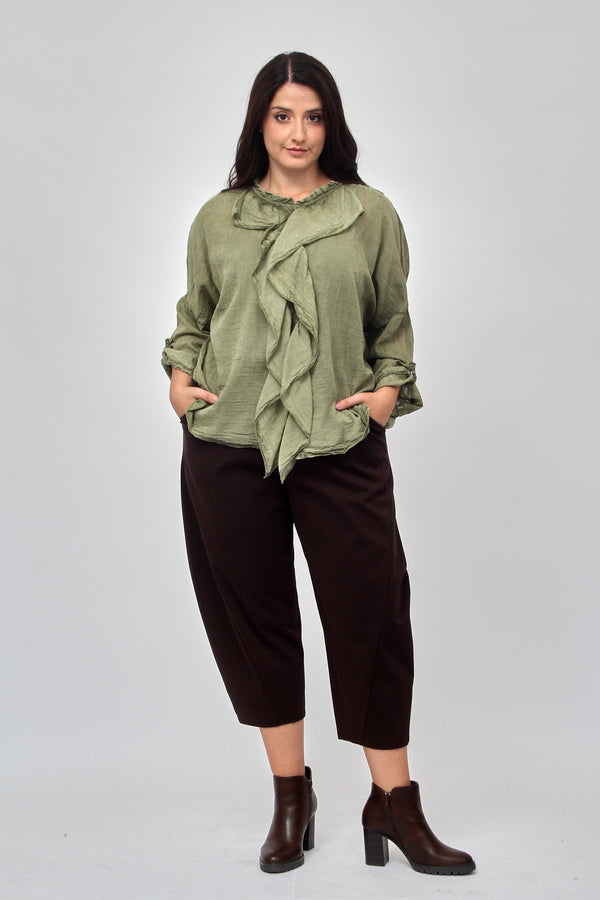 Camicia rouches - Verde militare