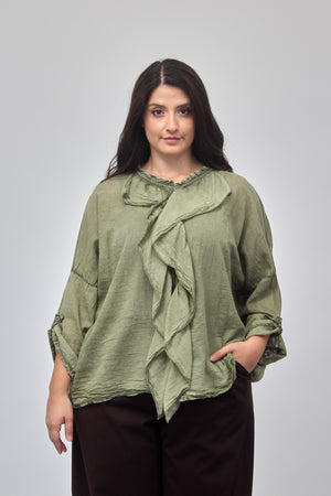 Camicia rouches - Verde militare