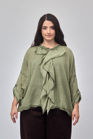 Camicia rouches - Verde militare