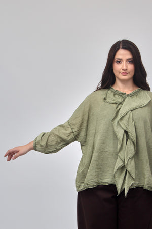 Camicia rouches - Verde militare
