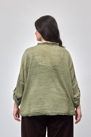 Camicia rouches - Verde militare