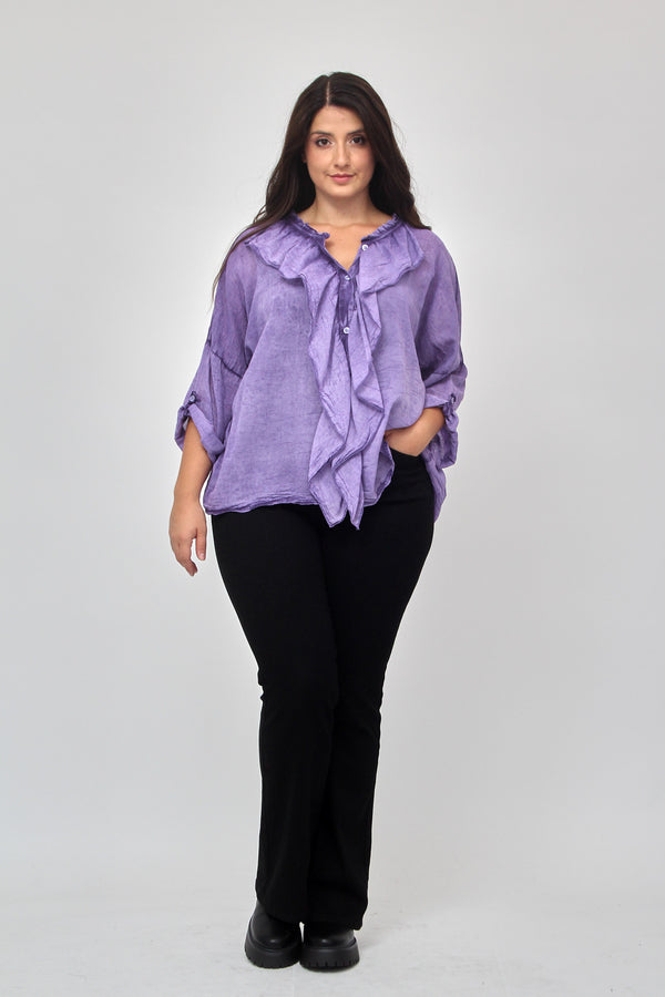 Camicia rouches - Viola