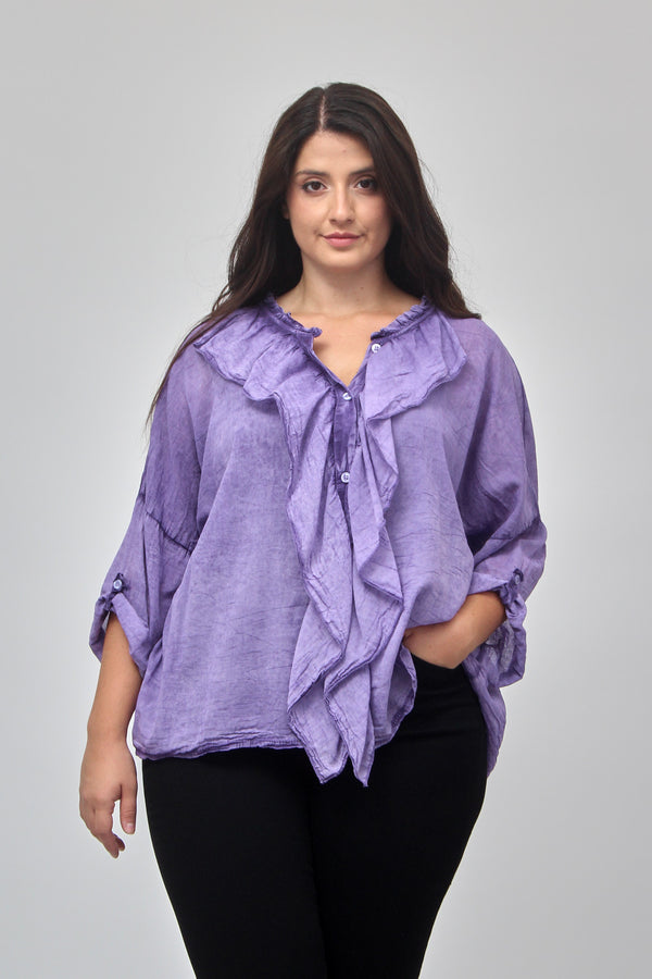 Camicia rouches - Viola