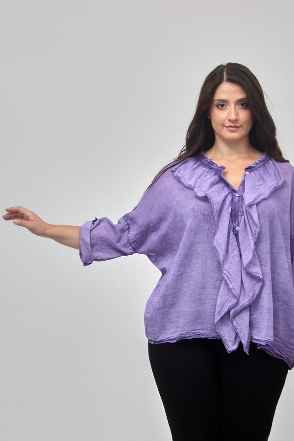 Camicia rouches - Viola