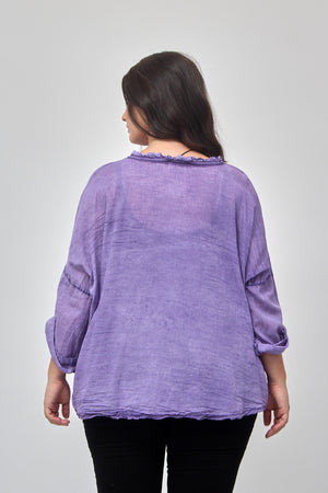 Camicia rouches - Viola