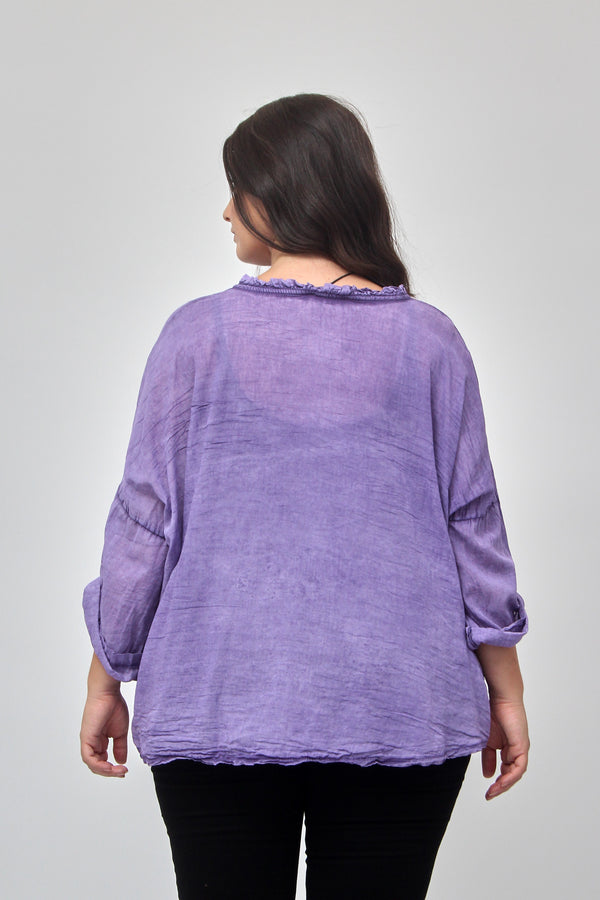 Camicia rouches - Viola