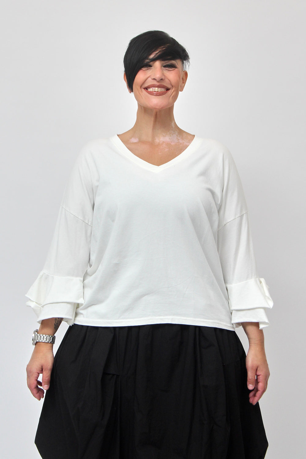 T-shirt manica campana - Burro