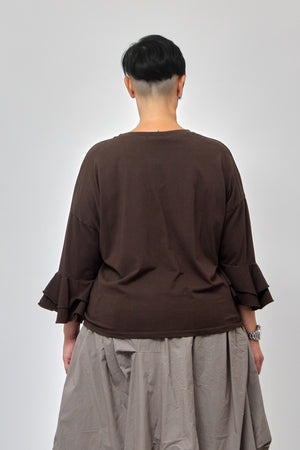 T-shirt manica campana - Moro