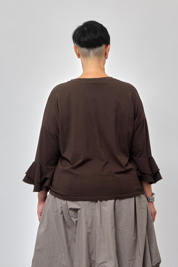 T-shirt manica campana - Moro