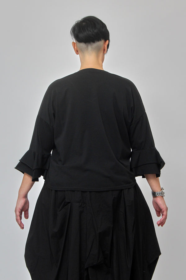 T-shirt manica campana - Nero