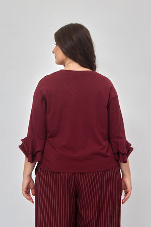 T-shirt manica campana - Vino