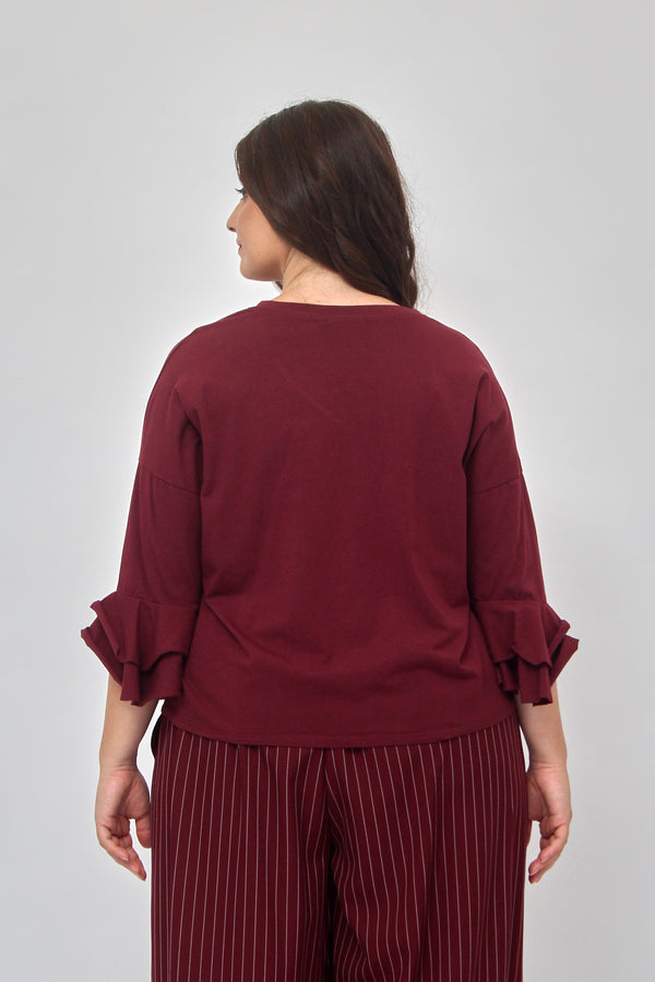 T-shirt manica campana - Vino