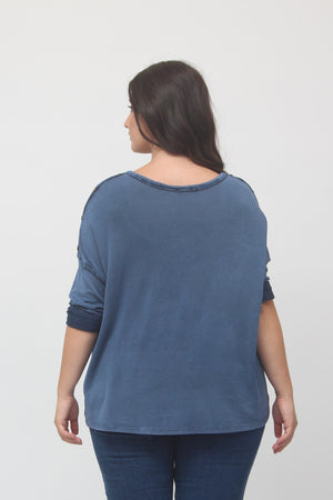 Maglia bottoni spalla - Blu