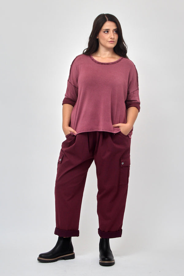 Maglia bottoni spalla - Vino