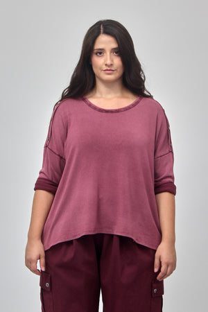 Maglia bottoni spalla - Vino