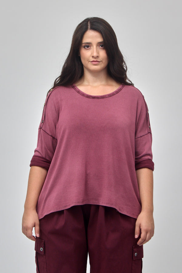 Maglia bottoni spalla - Vino
