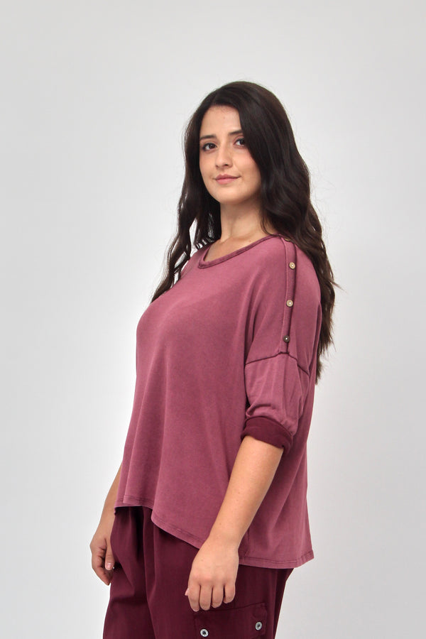 Maglia bottoni spalla - Vino