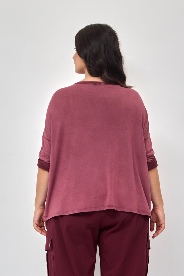 Maglia bottoni spalla - Vino