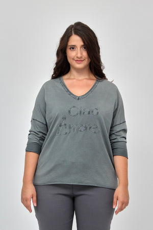 Felpa ciao amore - Grigio