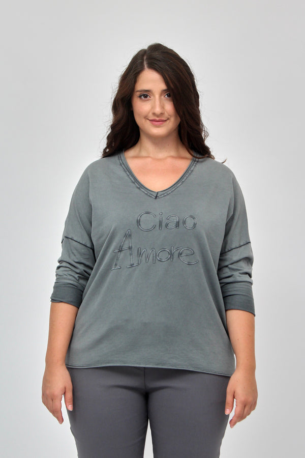 Felpa ciao amore - Grigio
