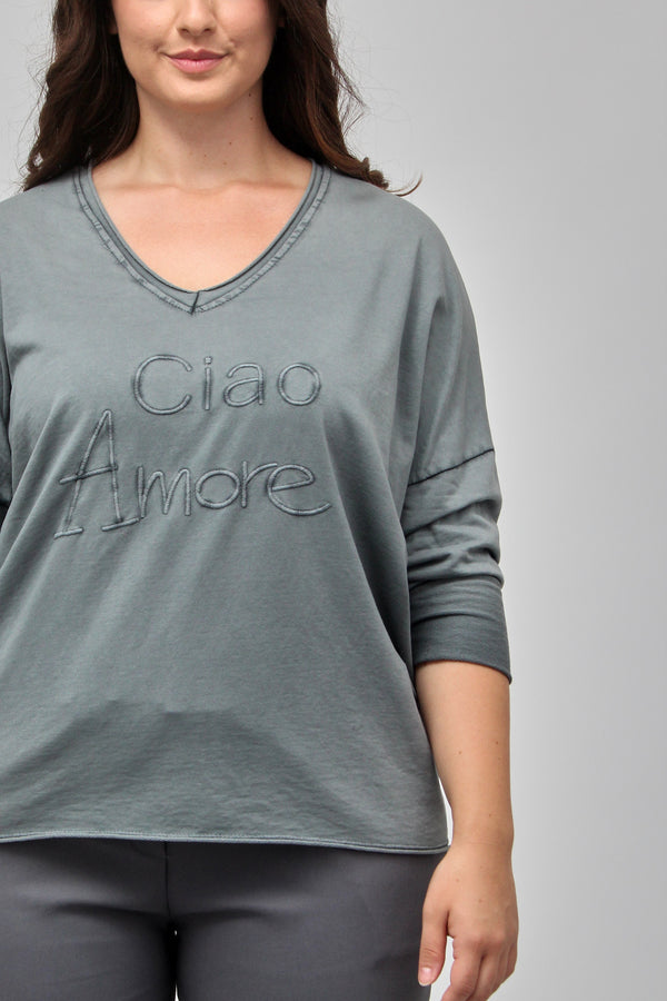 Felpa ciao amore - Grigio
