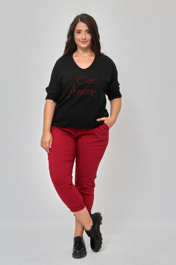 Felpa ciao amore - Nero