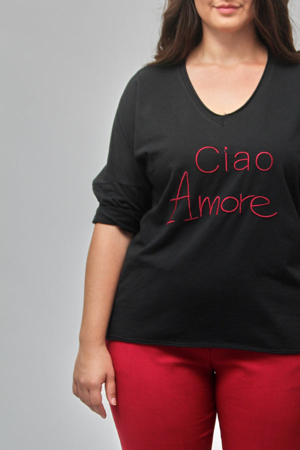 Felpa ciao amore - Nero