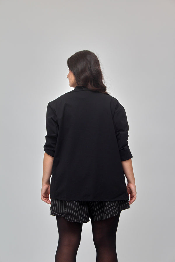 Giacca doppia C strass - Nero