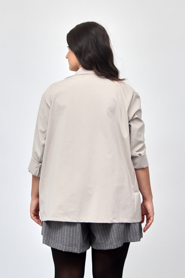 Giacca doppia C strass - Greige