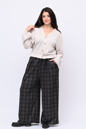 Cardigan bottoni oro - GREIGE