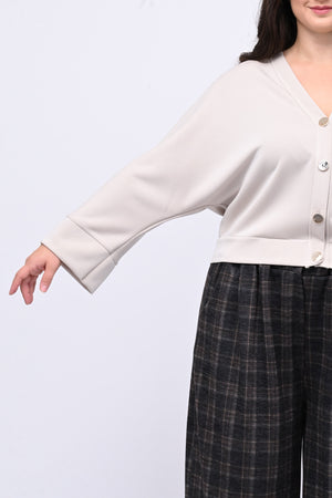 Cardigan bottoni oro - GREIGE