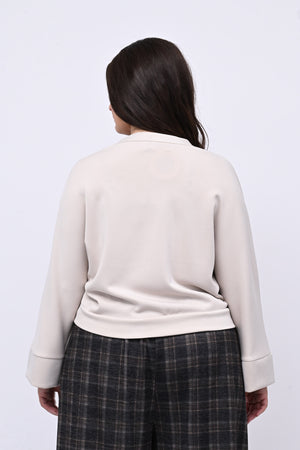 Cardigan bottoni oro - GREIGE