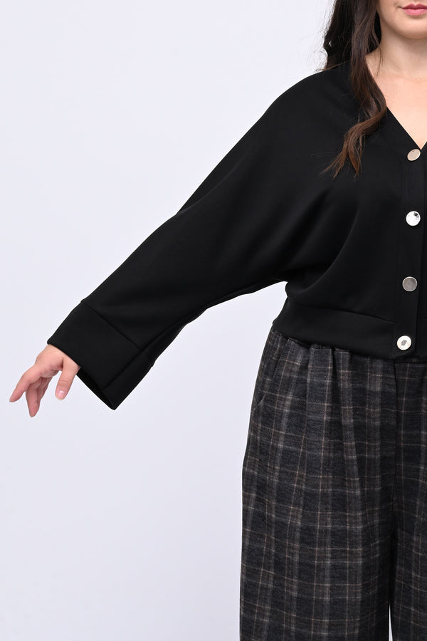 Cardigan bottoni oro - NERO