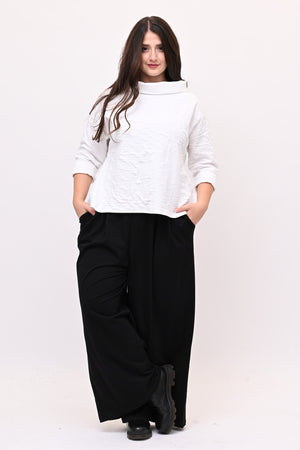 Maglia colletto goffrata - Bianco