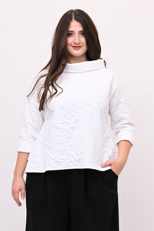 Maglia colletto goffrata - Bianco