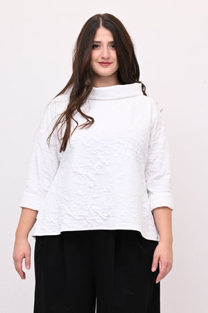 Maglia colletto goffrata - Bianco