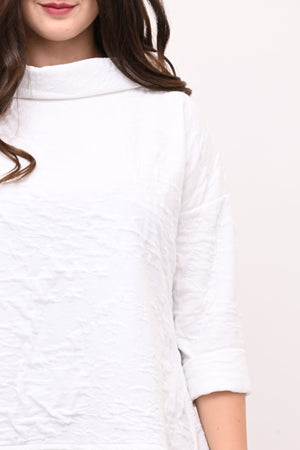 Maglia colletto goffrata - Bianco