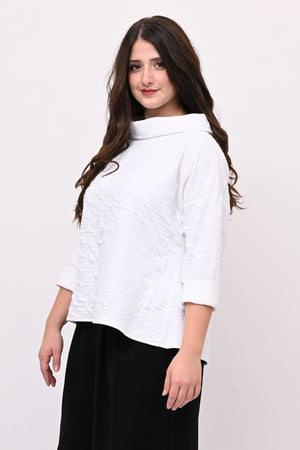 Maglia colletto goffrata - Bianco